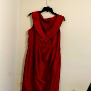 Burgundy dress no zipper length comes about to the knee size 10 color burgundy.